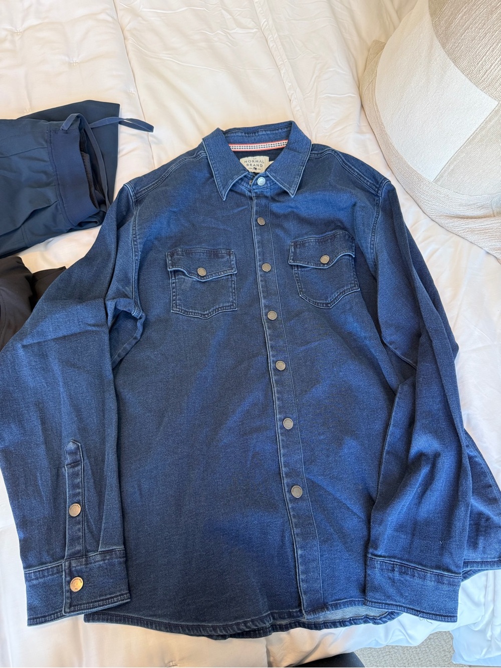 The Normal Brand Men's Dark Indigo Denim Button-Down Shirt